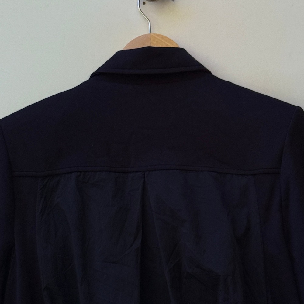 Cabi Moto Jacket Women's Medium Navy Blue Stretch Knit Zip Up Knit Soft Casual - Picture 6 of 7